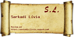 Sarkadi Lívia névjegykártya